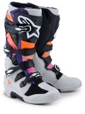 boty TECH 7, ALPINESTARS (černá/světle šedá/oranžová fluo/gradient)