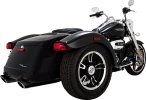46796 Výfukové koncovky Twin Slash Round černá, Harley-Davidson Touring (17-25)