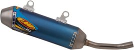 025248 Výfuková koncovka Powercore 2.1 titan, modrý elox, KTM 125 SX (19-22), 125 XC (22) a další