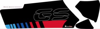 Polep kyvné vidlice Grippertech BMW R1200/R1250 GS/GSA (modrá/červená, GS)