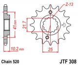 JTF 308-14 Suzuki/Yamaha/Honda/Aprilia/Derbi