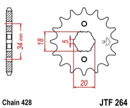 JTF 264-14 Honda/Yamaha/Derbi/Kymco/Gilera