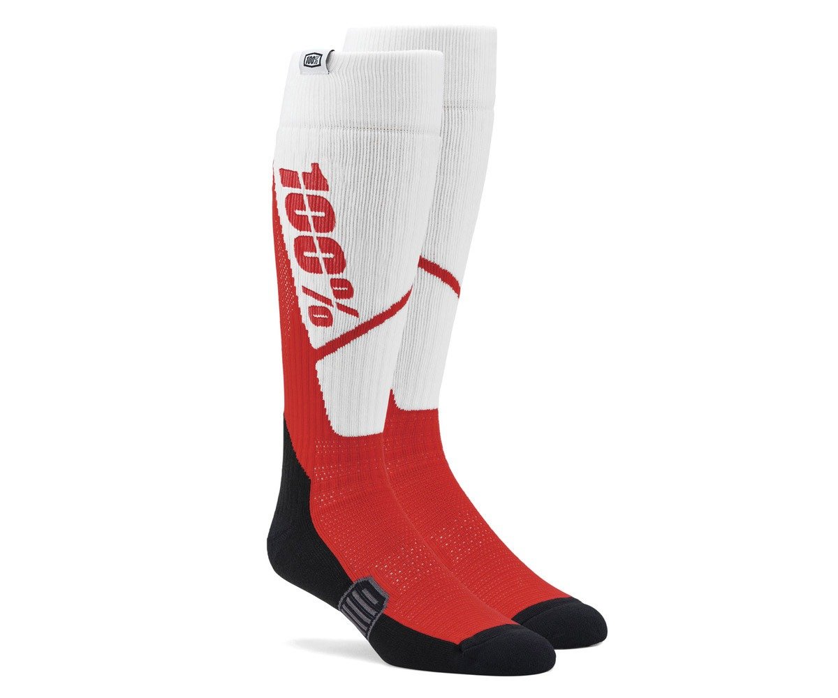 Moto ponožky 100% TORQUE MX bílá/červená S/M