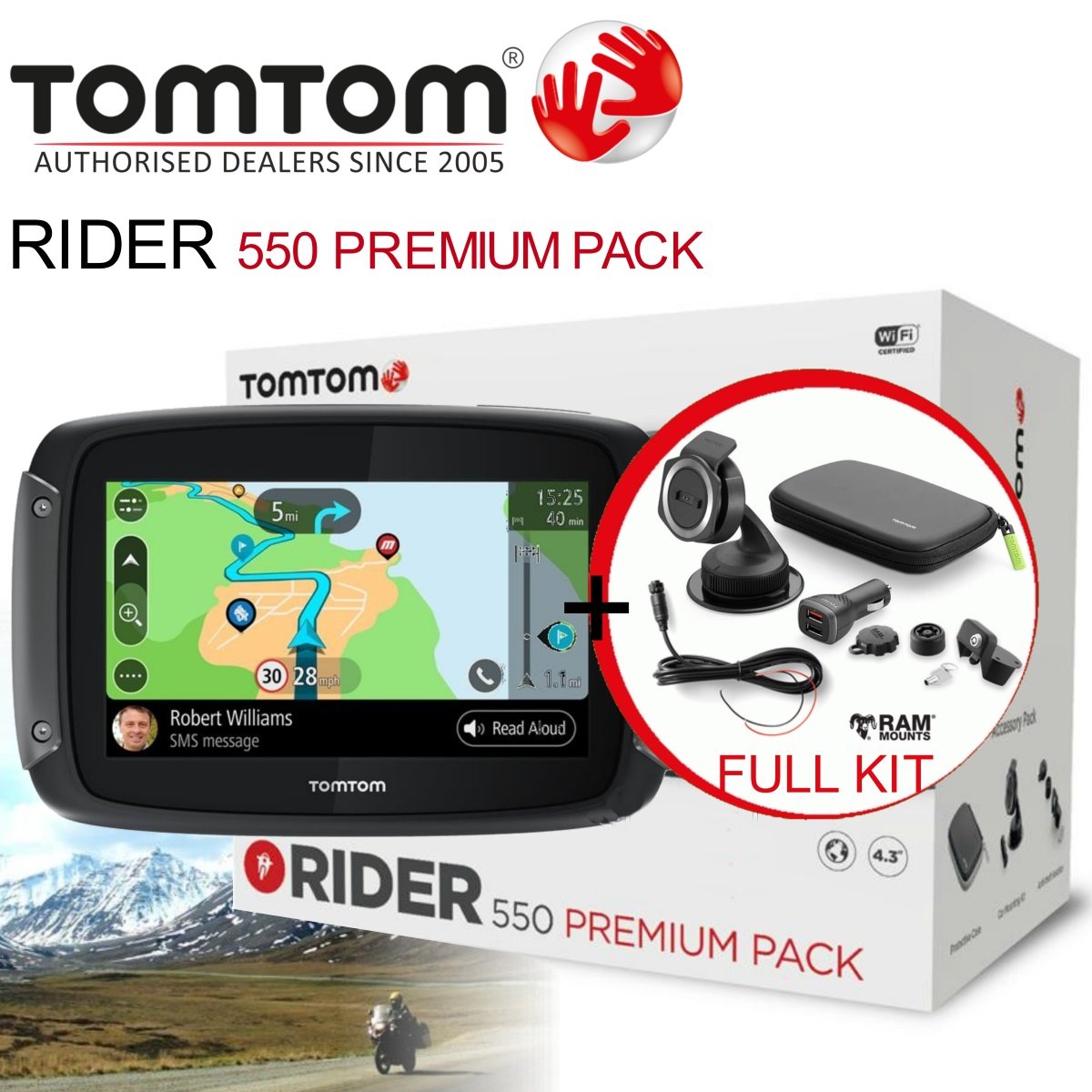 Moto navigace GPS TomTom RIDER 550 Premium Pack