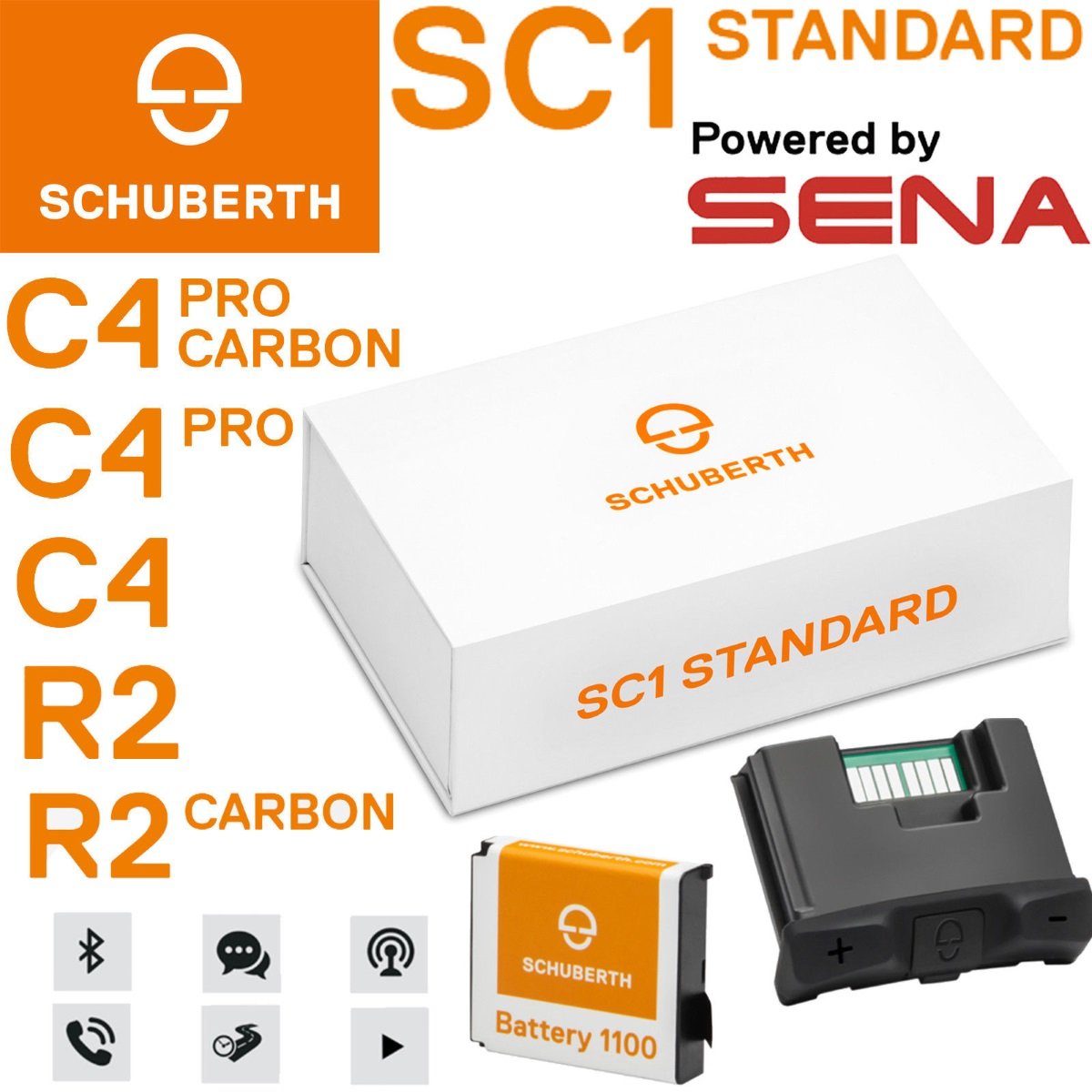 Bluetooth interkom SC1 Standard pro přilby Schuberth C4/R2